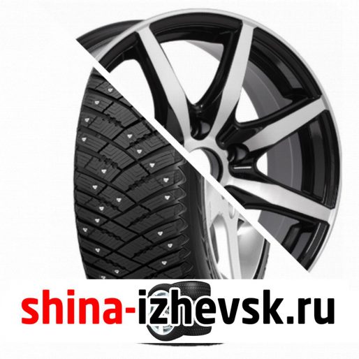 Колесо в сборе Goodyear Ultra Grip Ice Arctic 215/65 R16 T 98 + VENTI 1615 6.5xR16 5×100 ET40 DIA57.1 Глянцевый черный с полированной лицевой частью в Ижевске